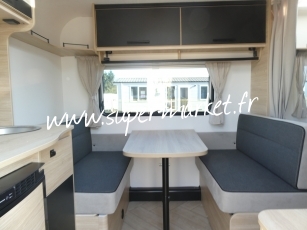 Caravelair - Sport line 410 plan camping car CLIM avec store ou auvent